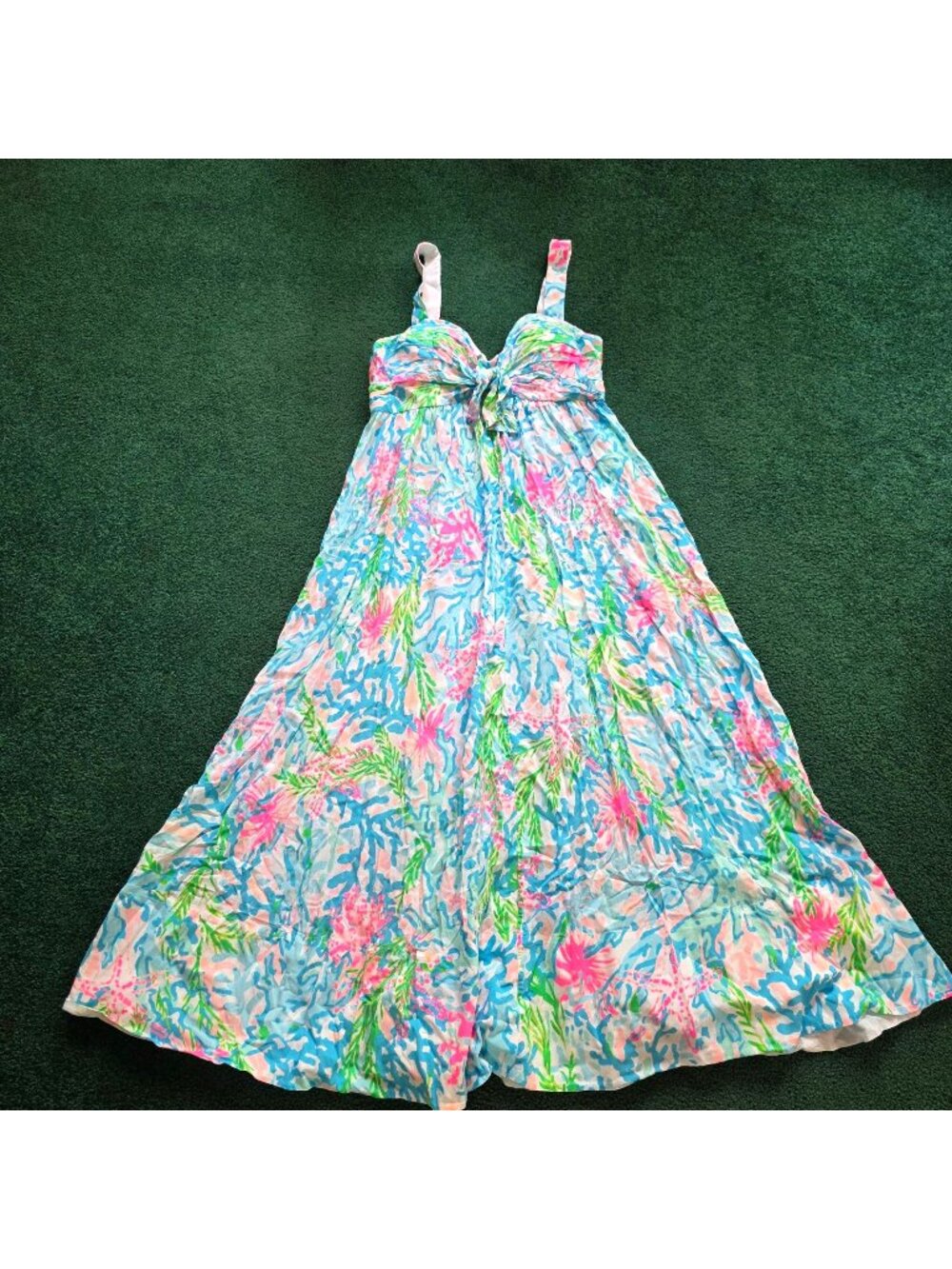 Lilly Pulitzer Maxi Dress Sz 10 Sabrinah Tropical Coral Bay Spring Summer